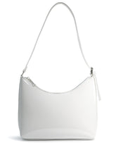 HOXIS Minimalist Faux Patent Leather Shoulder Bag Shiny Women Purse Y2K Style (White)